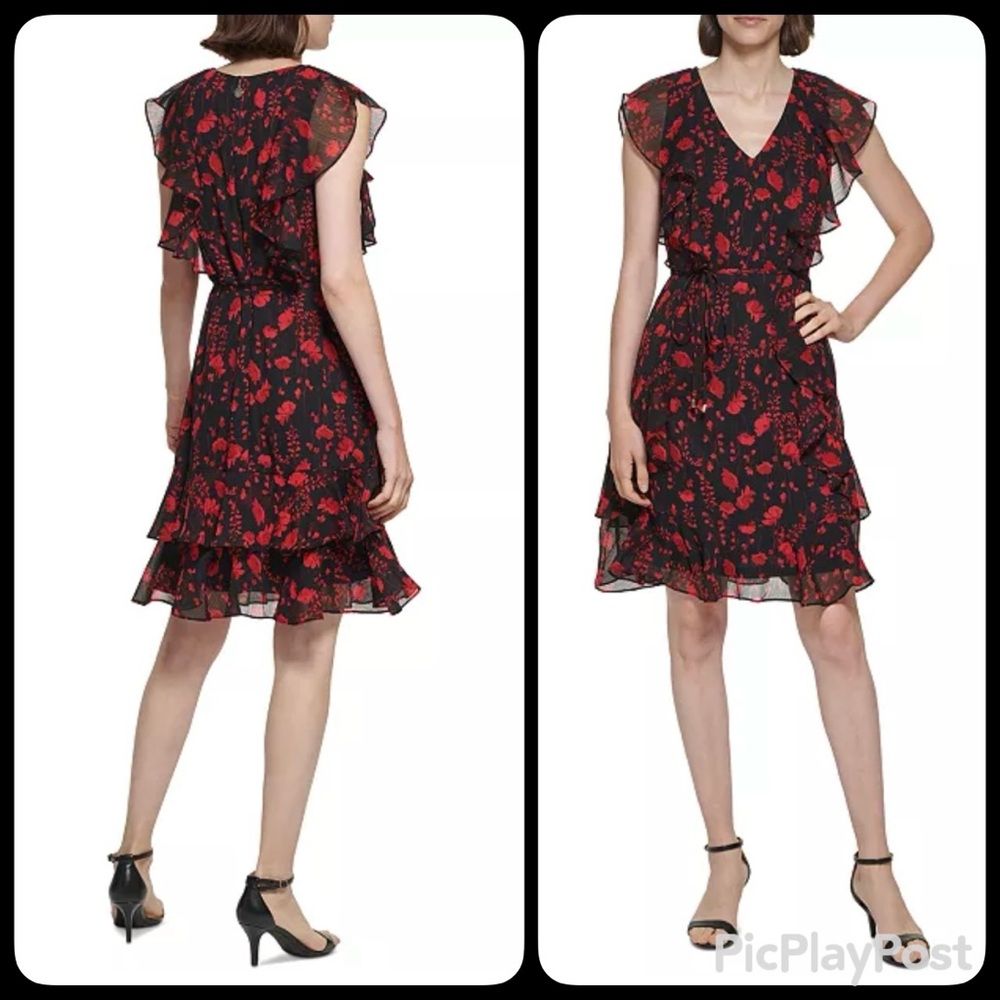 Tommy Hilfiger Humming Garden Floral Flutter-Sleeve Dress (Size 8) NWOT